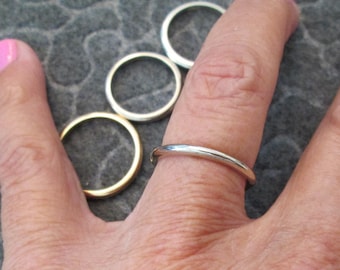 Narrow 14kt.Gold Band Ring>SOLID 14kt.Gold>White Gold or Yellow Gold>14kt.Gold Wedding ring,Thin ring,Narrow Band,14kt.rings,14kt.Gold,thumb