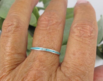 Turquoise Eternity Band>Sterling Silver and Genuine Turquoise Eternity Band,Narrow Turquoise Band,Thin 2mm wide Turquoise Ring,Ring Guard