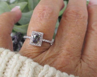 Rainbow Topaz Ring>925 Sterling Rainbow Topaz Ring with Sparkling CZs,Mystic Topaz Ring,Dainty Fire Topaz Ring,Mystic CZ Ring,Birthstone
