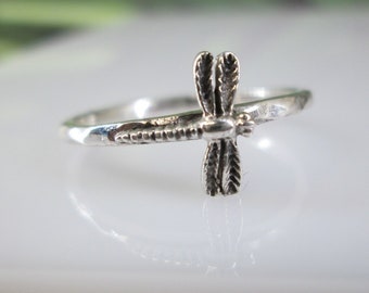Sterling Silver DRAGONFLY Ring>Dainty Dragonfly ring,925 Silver Dragonfly ring,Minimalist ring,Children's Ring,Friendship ring,Dragonflies