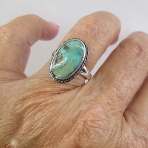 Genuine TURQUOISE Ring&gt;925 Sterling Silver Turquoise Ring,Turquoise ring,Southwestern ring,Native American Turquoise,Sterling Ring