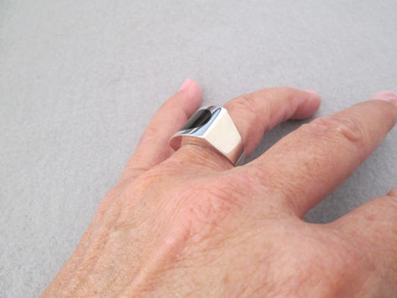 Petrified Wood Ringsterling Silver Ring With Petrified Wood Inlay 925 Sterling Ring 925 Petrified Wood Ring vintage Wood Ring wood and 925 Etsy