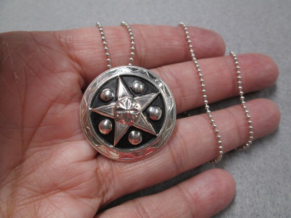 TEXAS STAR Medallion Necklace>925 Sterling Texas … - image 2