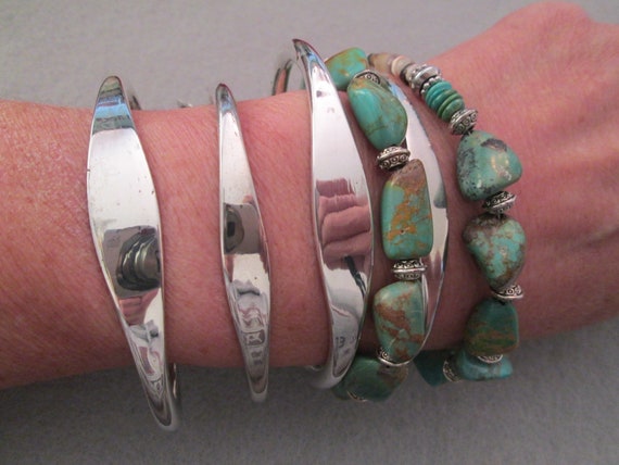 Solid STERLING Silver Engravable Cuff Bracelet>92… - image 10