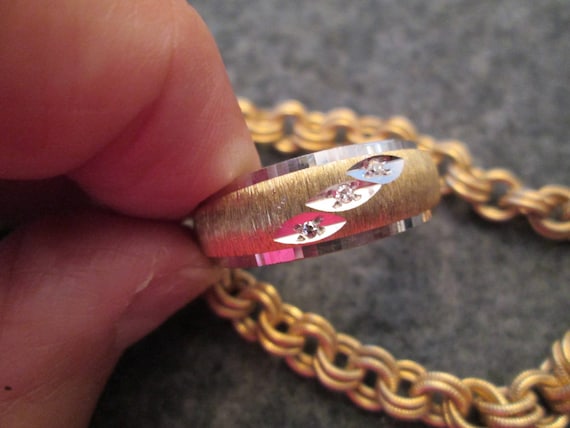 Solid 14kt. Gold DIAMOND Two tone Wedding Ring>14kt gold Diamond Band,14kt Diamond ring,Men's Gold Band,14kt Men's Gold Band,Men's Wedding