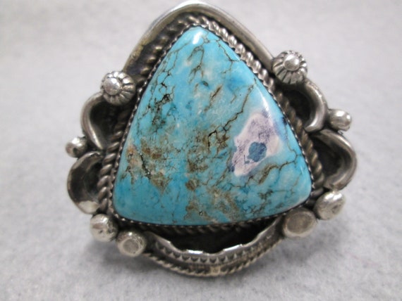 Native American TURQUOISE Statement Ring>Large Ge… - image 3