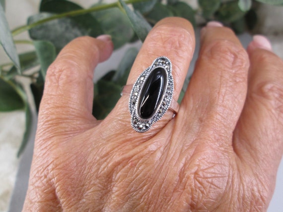 Onyx marcasite ring clearance