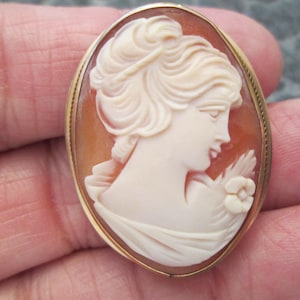Solid 14kt.gold Genuine CAMEO pin/pendant&gt;14kt.Cameo Brooch,Genuine Cameo Pin,Cameo Pendant,14kt Gold Brooch&gt;Vintage 1950&#39;s&gt;New old stock