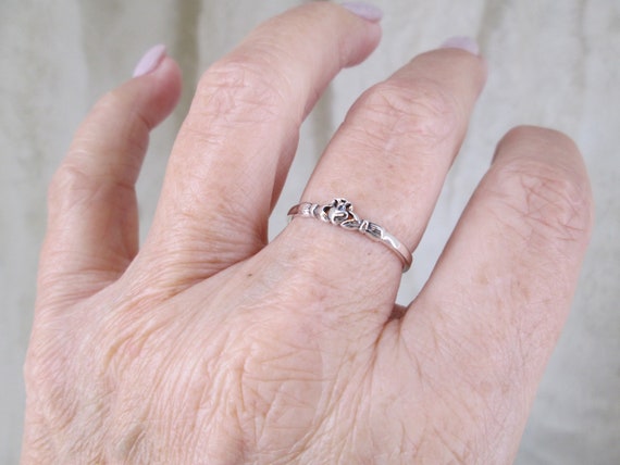 Claddagh Ring,Tiny Celtic Irish Claddagh Ring,925… - image 5