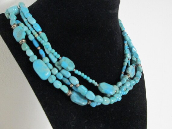 Genuine TURQUOISE Necklace>Sterling Turquoise Nec… - image 8