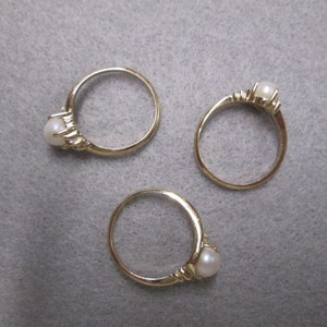 Solid 10kt. Gold Cultured PEARL Ring>Vintage Cultured Pearl Rings,Solid 10kt.Real gold ring,Pearls,Pearl Ring,10kt.Gold Ring,Gift for Her bild 5