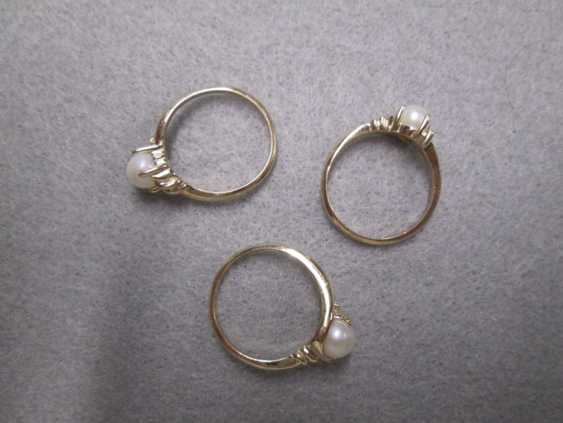 Solid 10kt. Gold Cultured PEARL Ring>Vintage Cultured Pearl Rings,Solid 10kt.Real gold ring,Pearls,Pearl Ring,10kt.Gold Ring,Gift for Her bild 5
