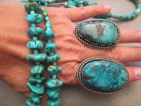 Native American Turquoise ring>925 Turquoise Ring… - image 2