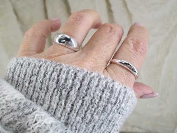 Sterling Silver Thin Dome Ring,Sterling Dome Ring… - image 4