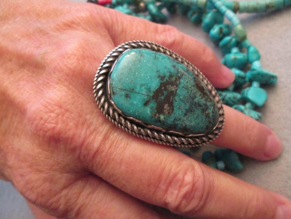 Native American Turquoise ring>925 Turquoise Ring… - image 3