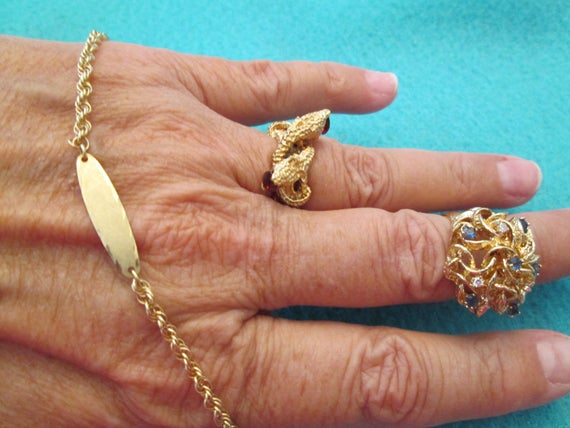 Dainty Solid 14kt. Gold Chain Link Bracelet>Engra… - image 4