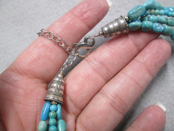 Genuine TURQUOISE Necklace>Sterling Turquoise Nec… - image 4