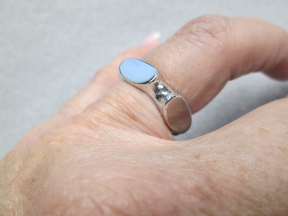 Solid Sterling Silver 4 Sided Signet Ring>925 Sig… - image 1