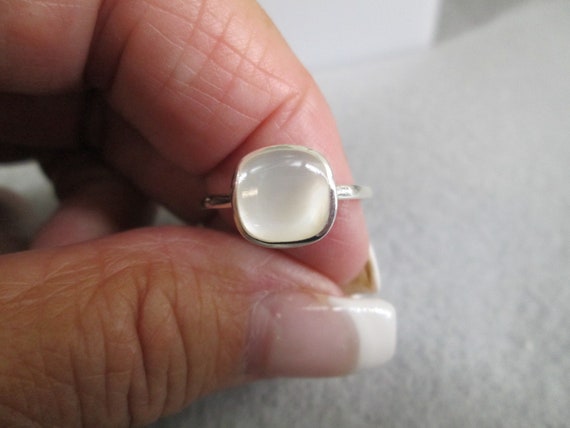 Mother of Pearl Ring>925 Sterling Genuine Mother … - image 5