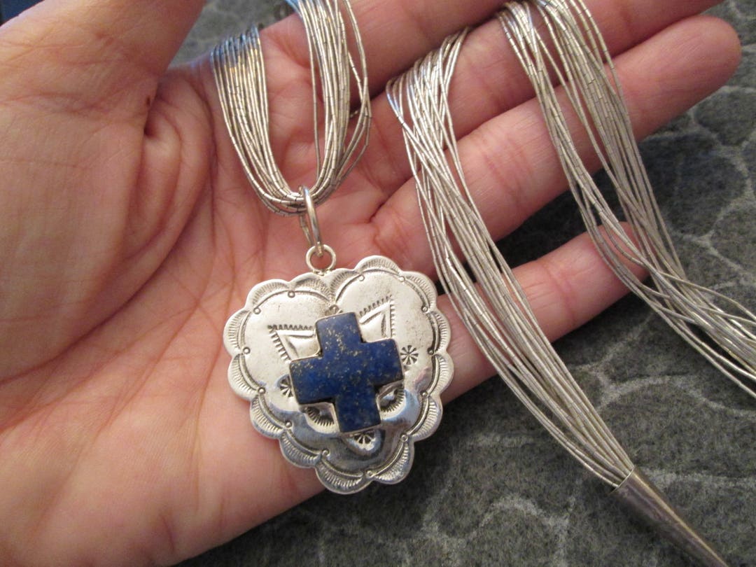 Native American Sterling 18" LIQUID SILVER Necklace,20 Luscious Strands ...