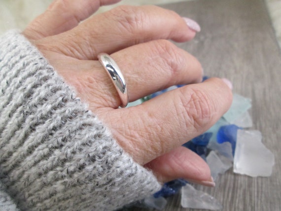 Sterling Silver Thin Dome Ring,Sterling Dome Ring… - image 1