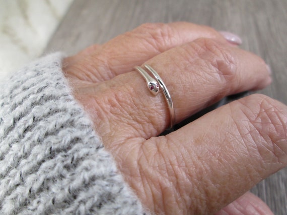 Snake Ring with Red CZ Eyes> 925 Sterling Silver,… - image 6