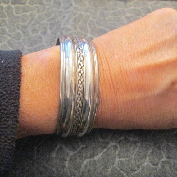 Navajo Handcrafted 925 Sterling Cuff Bracelet>Bra… - image 1