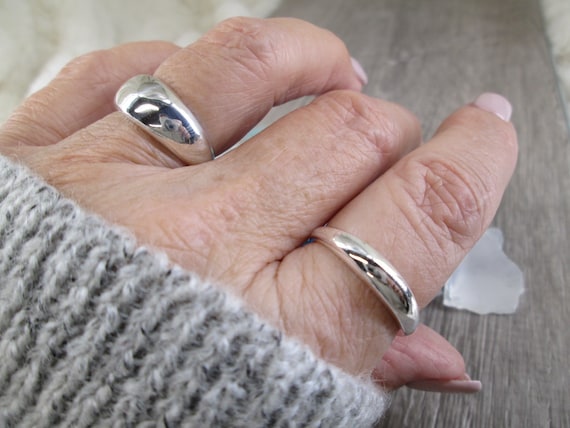 Sterling Silver Thin Dome Ring,Sterling Dome Ring… - image 6