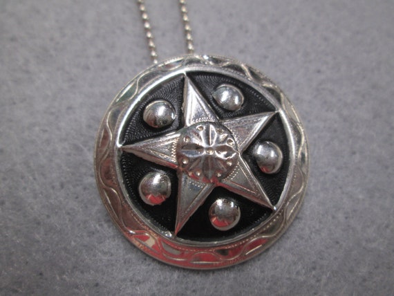 TEXAS STAR Medallion Necklace>925 Sterling Texas … - image 1