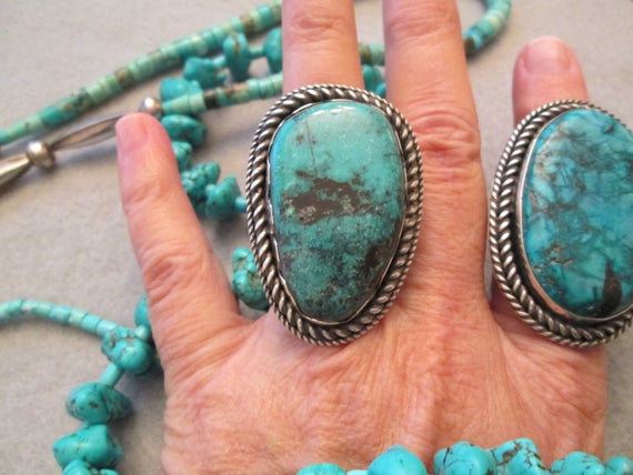 Native American Turquoise ring>925 Turquoise Ring… - image 4