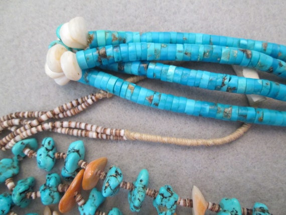 Vintage Navajo Genuine Turquoise Jacla Necklace>C… - image 10