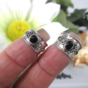 Onyx TOE RING>925 Sterling Toe Ring,Adjustable Toe Ring,Genuine Onyx Toe Ring,Sterling Silver Onyx Toe Ring,Beachy,Pick Your Favorite!