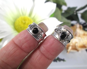 Onyx TOE RING>925 Sterling Toe Ring,Adjustable Toe Ring,Genuine Onyx Toe Ring,Sterling Silver Onyx Toe Ring,Beachy,Pick Your Favorite!
