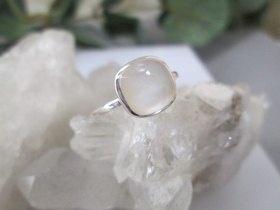 Mother of Pearl Ring>925 Sterling Genuine Mother … - image 3