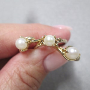 Solid 10kt. Gold Cultured PEARL Ring>Vintage Cultured Pearl Rings,Solid 10kt.Real gold ring,Pearls,Pearl Ring,10kt.Gold Ring,Gift for Her bild 7