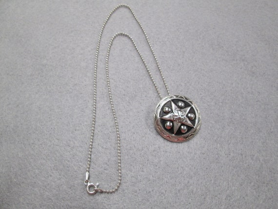 TEXAS STAR Medallion Necklace>925 Sterling Texas … - image 3