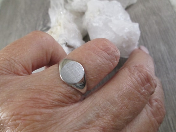 Sterling Silver Signet Ring>925 Signet Ring,Unise… - image 1