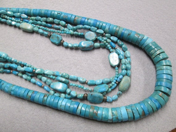 Genuine TURQUOISE Necklace>Sterling Turquoise Nec… - image 3