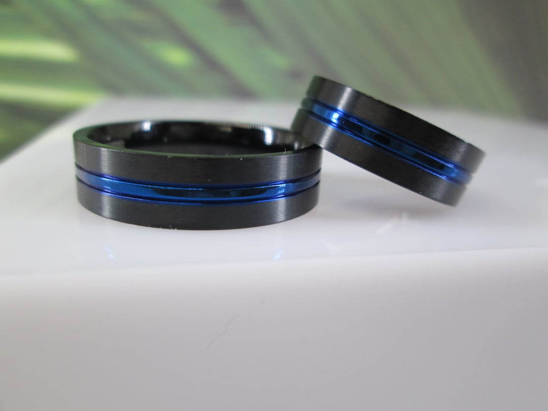 Thin Blue Line Ringlaw Enforcement Ring,police Officer Ring,black