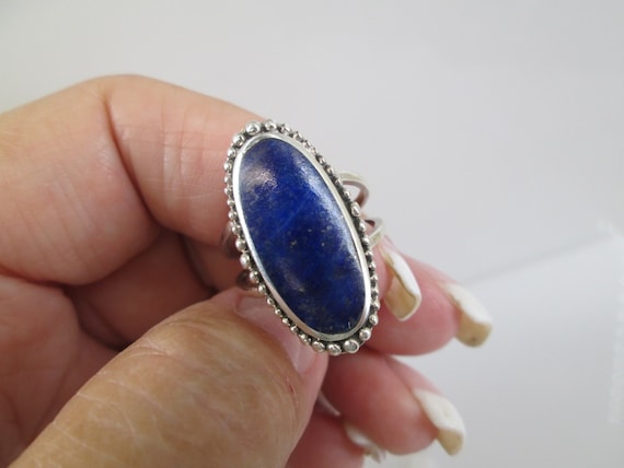 Genuine Lapis Ring>925 Sterling Silver lapis Ring,Lapis ring,Southwestern ring,Custom ring,Lapis Lazuli Ring,LargeSterling Ring
