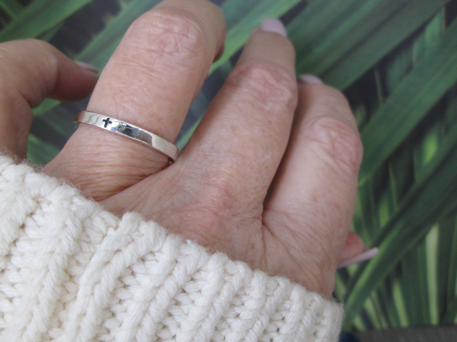 thin silver cross band 【公式通販】