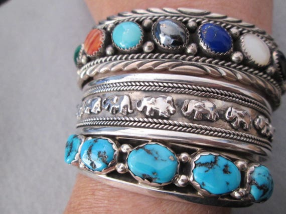 Sterling Silver ELEPHANT Cuff Bracelet from Bali>… - image 5