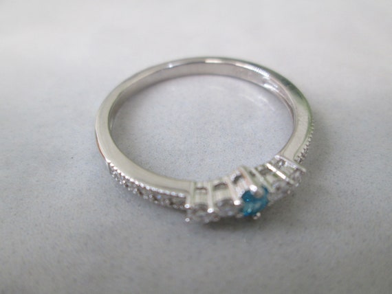 Dainty AQUAMARINE Sterling Silver Ring>925 Aquama… - image 8