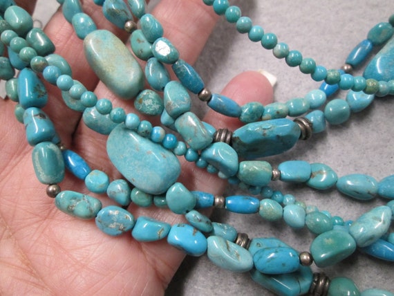 Genuine TURQUOISE Necklace>Sterling Turquoise Nec… - image 6