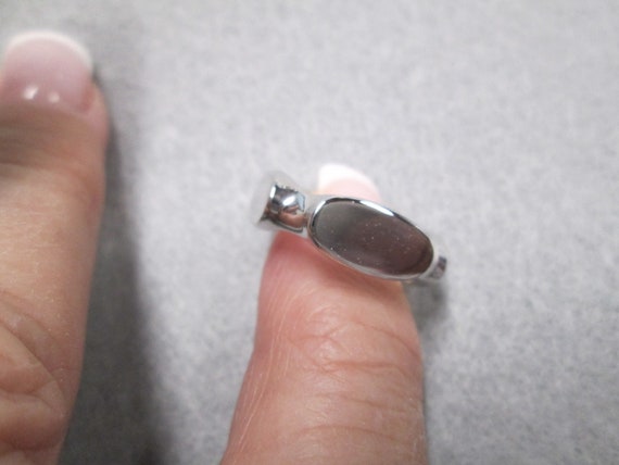 Solid Sterling Silver 4 Sided Signet Ring>925 Sig… - image 5