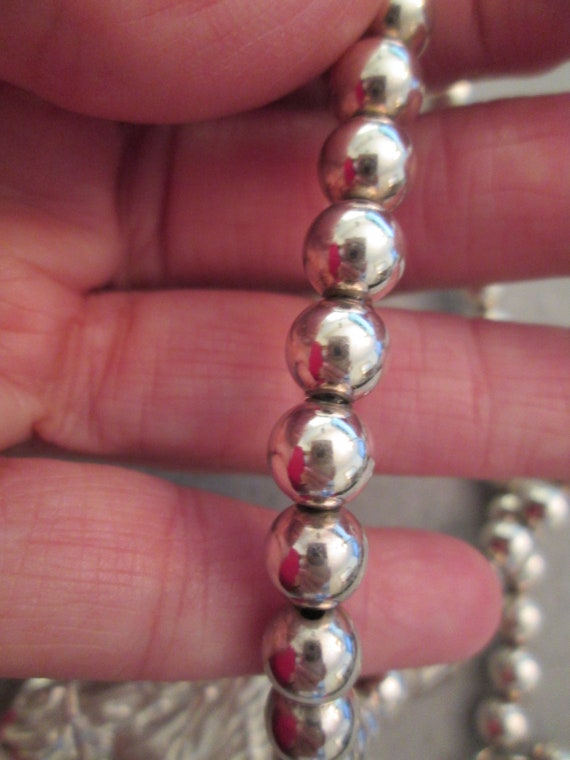 Sterling Native American"Navajo Pearls"with Large… - image 8