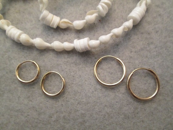 Gold Dainty Hoop Earrings>Gold Endless Hoops>12kt… - image 3