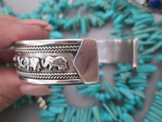 Sterling Silver ELEPHANT Cuff Bracelet from Bali>… - image 6