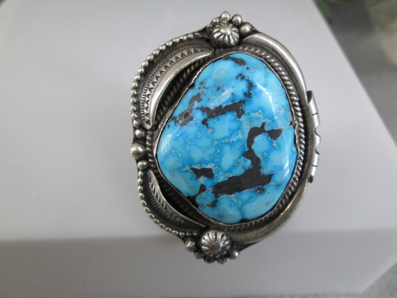 Native American Sterling Genuine Turquoise Ring>L… - image 4