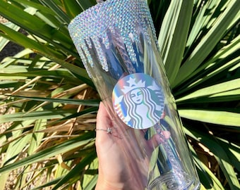 Bling Drip Tumbler /  Bling Tumbler / Glass Rhinestone Tumbler